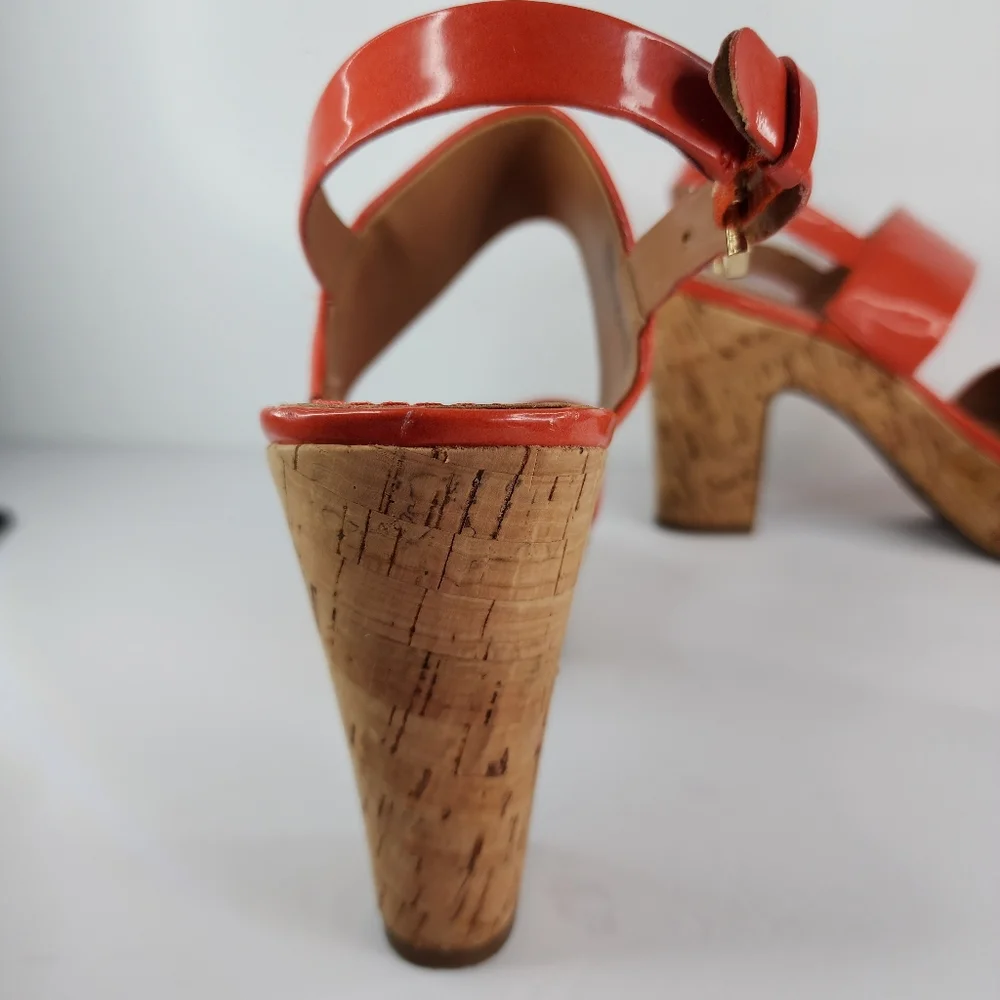 FRANCO SARTO Orange Platform Heels.